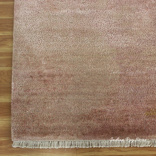 Tappeto tradizionale indiano arancione annodato a mano per interni Tappeto tradizionale indiano arancione annodato a mano per interni