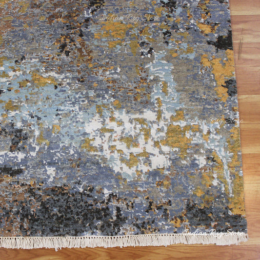 Tappeto moderno per esterni annodato a mano multicolore in lana Tappeto moderno per esterni annodato a mano multicolore in lana