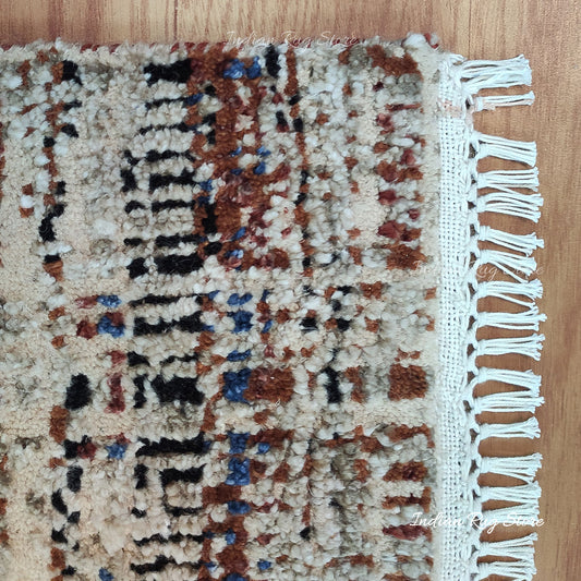 Tappeto moderno multicolore da fattoria, grande, annodato a mano Tappeto moderno multicolore da fattoria, grande, annodato a mano