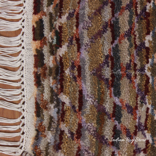 Alfombra de lana multicolor hecha a mano para sala de estar y dormitorio Alfombra de lana multicolor hecha a mano para sala de estar y dormitorio