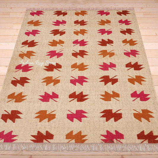 Tappeto di lana e juta alla moda multicolore marrone geometrico tessuto a mano indiano Tappeto di lana e juta alla moda multicolore marrone geometrico tessuto a mano indiano