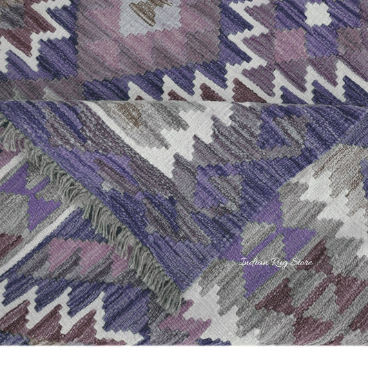 Tappeto in juta di lana e tessuto a mano geometrico multicolore nero per soggiorno Tappeto in juta di lana e tessuto a mano geometrico multicolore nero per soggiorno