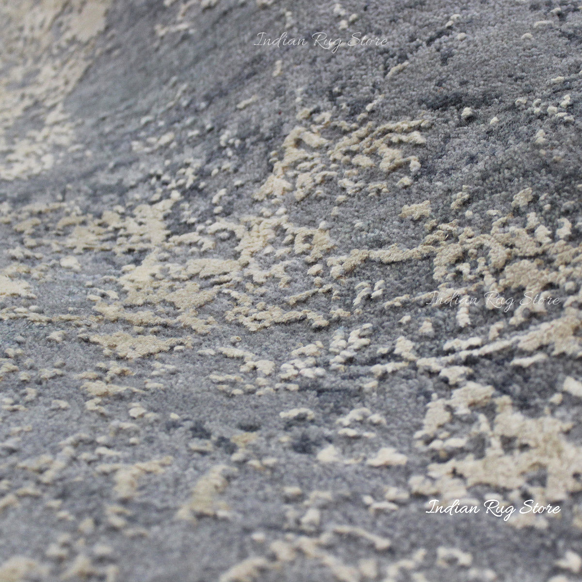 Hand Knotted Indian Gray Soft Wool Living Area Rug - Indian Rug Store Hand Knotted Indian Gray Soft Wool Living Area Rug - Indian Rug Store