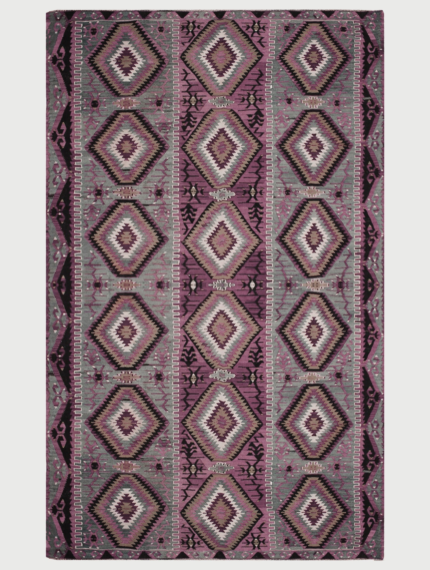 Pinkish Red Hand Woven Wool Jute Dining Room Decor Rug - Indian Rug Store