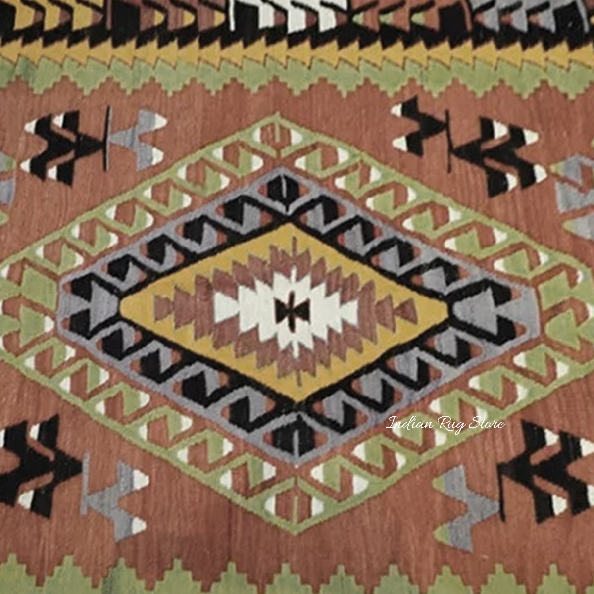 Dining Room Decor Hand Woven Brown Wool Rug - Indian Rug Store Dining Room Decor Hand Woven Brown Wool Rug - Indian Rug Store