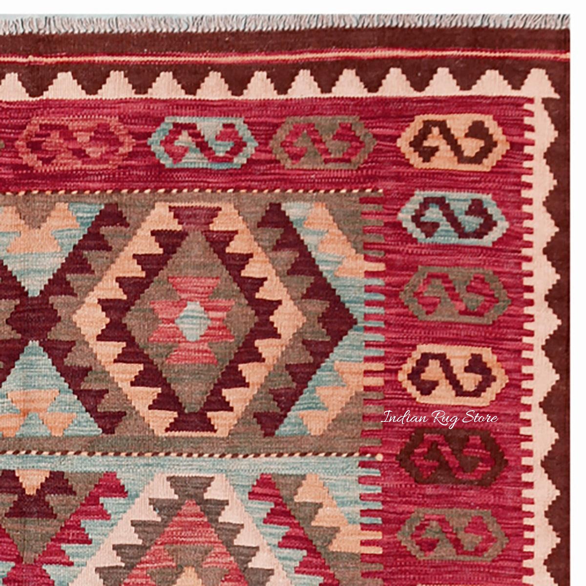 Hand Woven Cotton Kilim Area Rug For Living Room CK-509 - Indian Rug Store Hand Woven Cotton Kilim Area Rug For Living Room CK-509 - Indian Rug Store