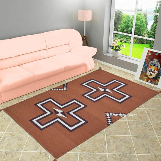 Indian Hand Woven Cotton Kilim Rug For Home Decorative CK-510 Indian Hand Woven Cotton Kilim Rug For Home Decorative CK-510