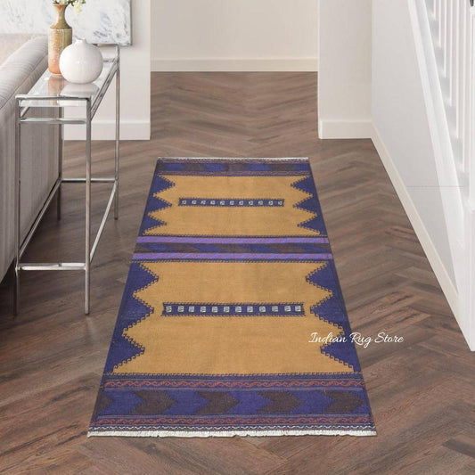Hand Woven Cotton Kilim Living Room Rug Brown CK-557 Hand Woven Cotton Kilim Living Room Rug Brown CK-557