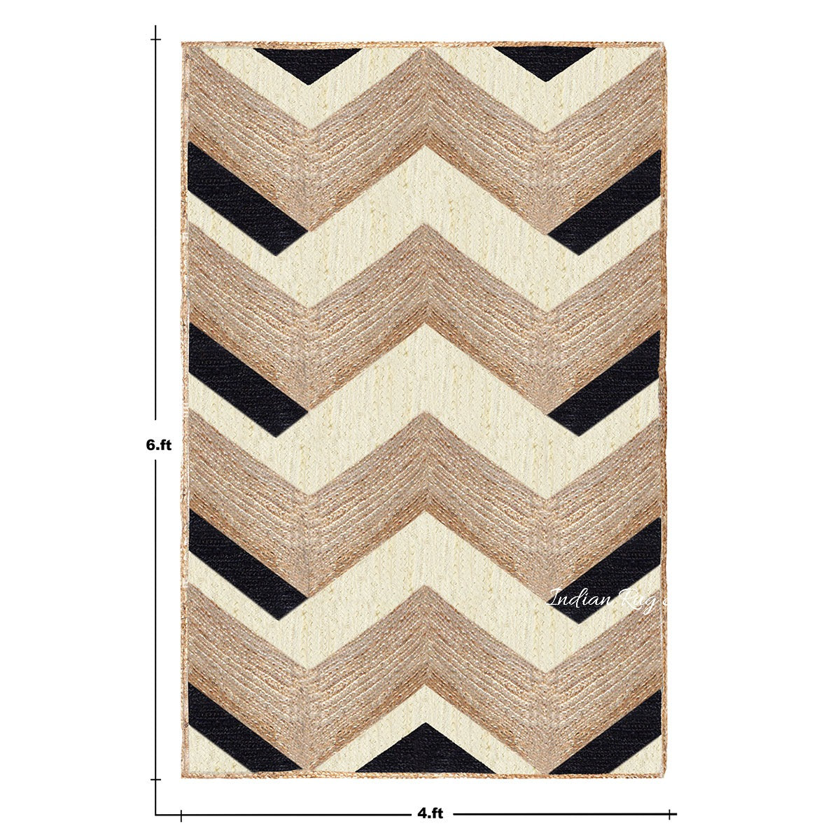 Rectangle Dhurrie Beige Black Hand Braided Hallway Jute Rug - Indian Rug Store Rectangle Dhurrie Beige Black Hand Braided Hallway Jute Rug - Indian Rug Store