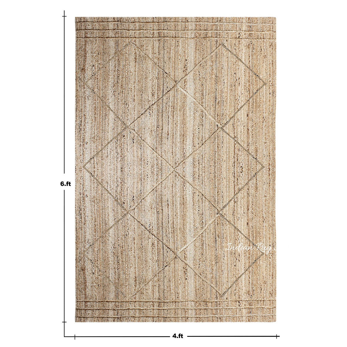 Geometric Beige Hand Braided Out House Jute Rug - Indian Rug Store Geometric Beige Hand Braided Out House Jute Rug - Indian Rug Store