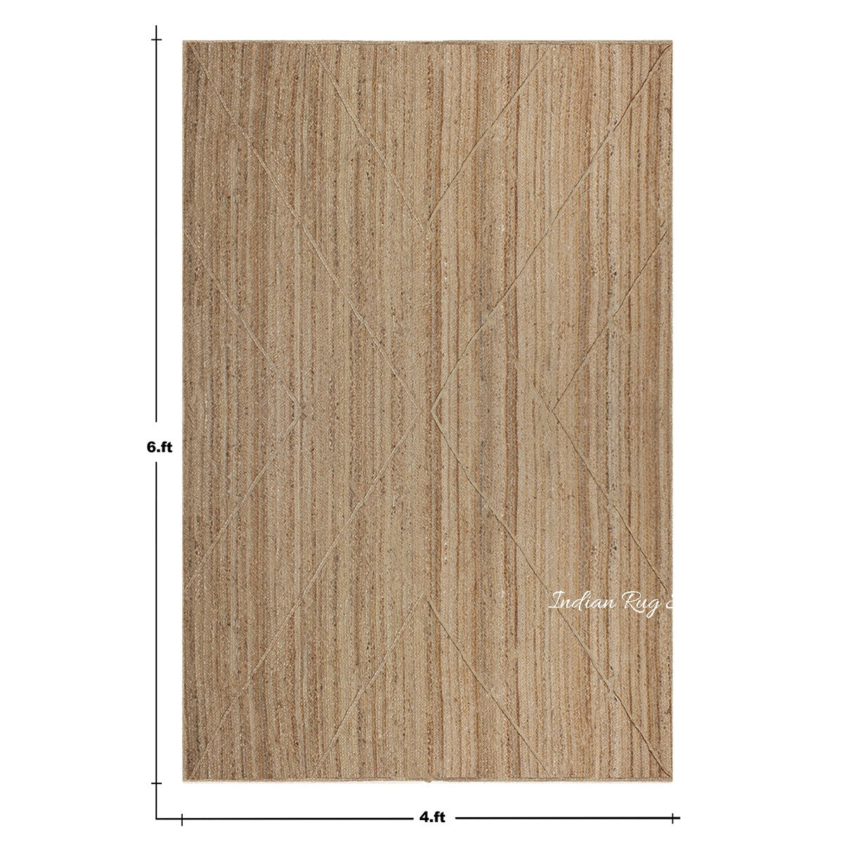 Beige Geometric Hand Braided Living Area Jute Rug - Indian Rug Store Beige Geometric Hand Braided Living Area Jute Rug - Indian Rug Store