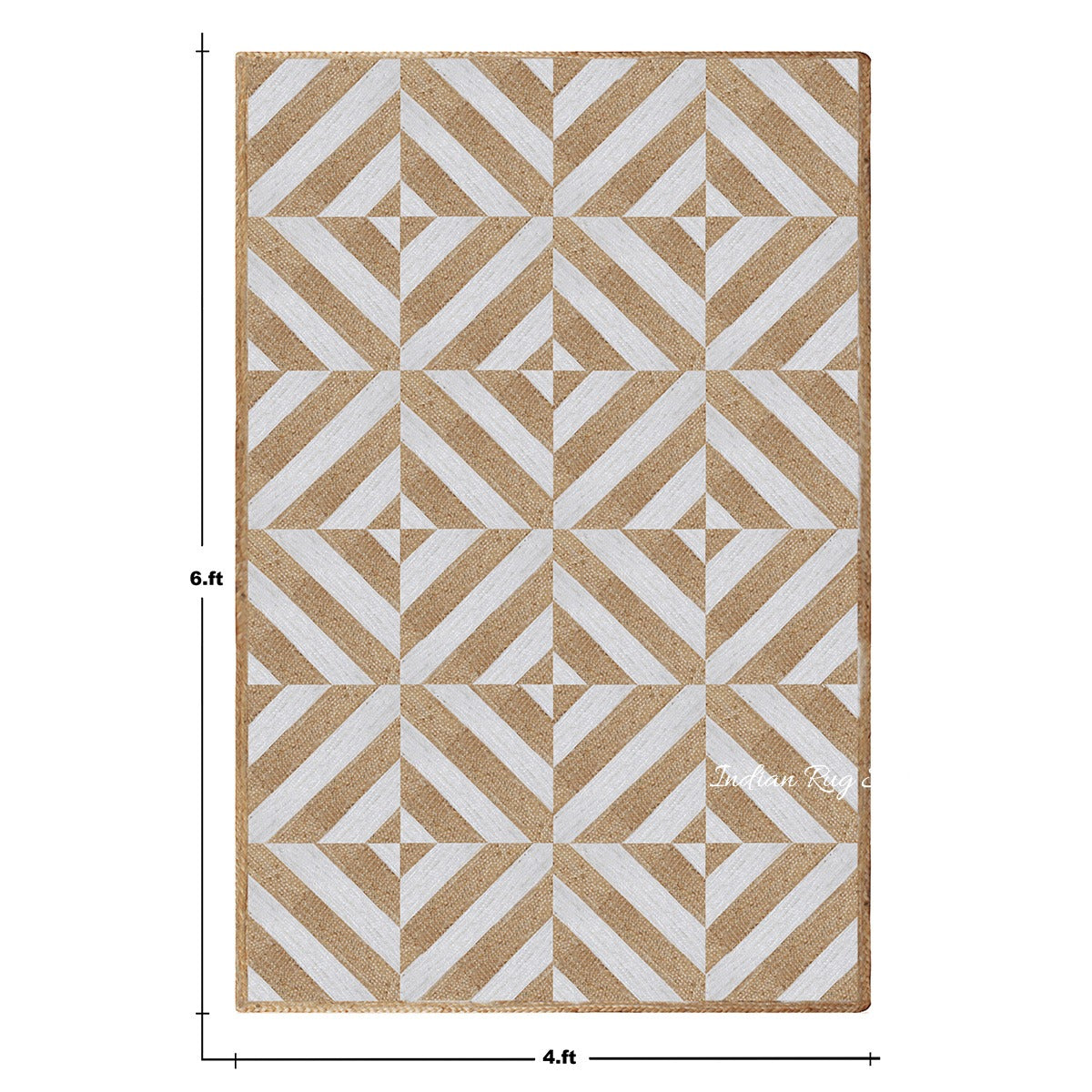 Dining Room White Beige Hand Braided Geometric Jute Rug - Indian Rug Store Dining Room White Beige Hand Braided Geometric Jute Rug - Indian Rug Store