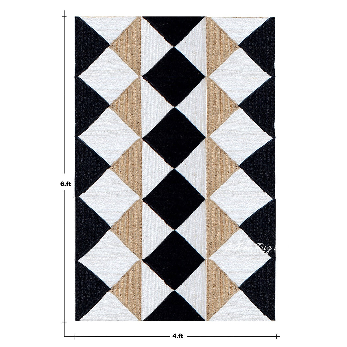 Geometric White Black Hand Braided Bed Room Decor Jute Dhurries - Indian Rug Store Geometric White Black Hand Braided Bed Room Decor Jute Dhurries - Indian Rug Store