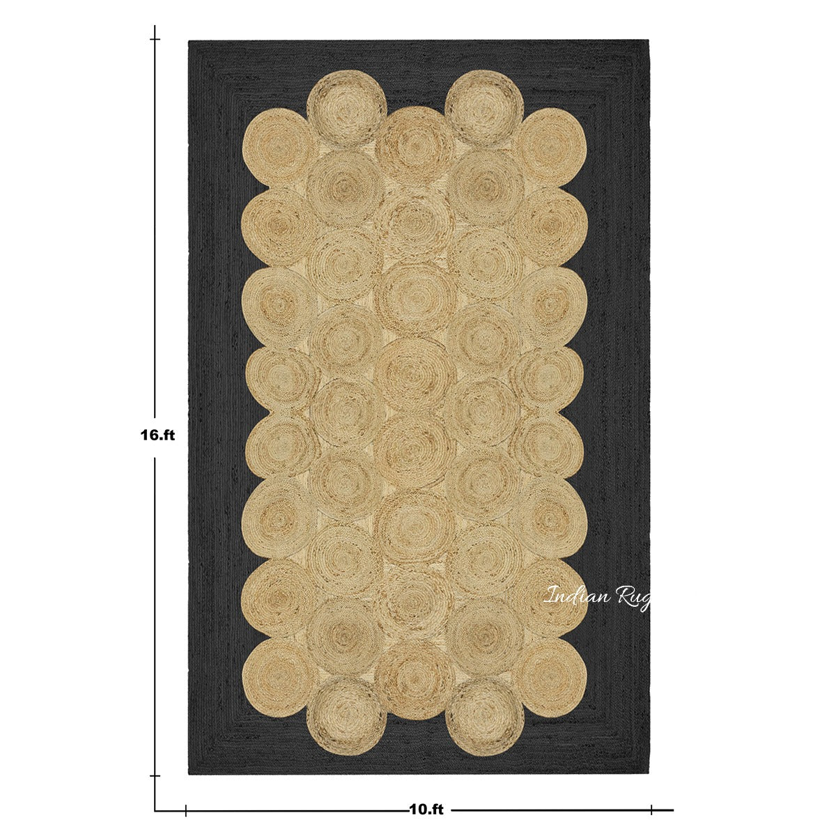 Beige Black Hand Braided Geometric Out House Jute Dhurries - Indian Rug Store Beige Black Hand Braided Geometric Out House Jute Dhurries - Indian Rug Store