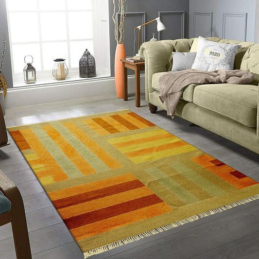 Tappeto indiano multicolore fatto a mano in cotone dal design alla moda DGP-22 Tappeto indiano multicolore fatto a mano in cotone dal design alla moda DGP-22