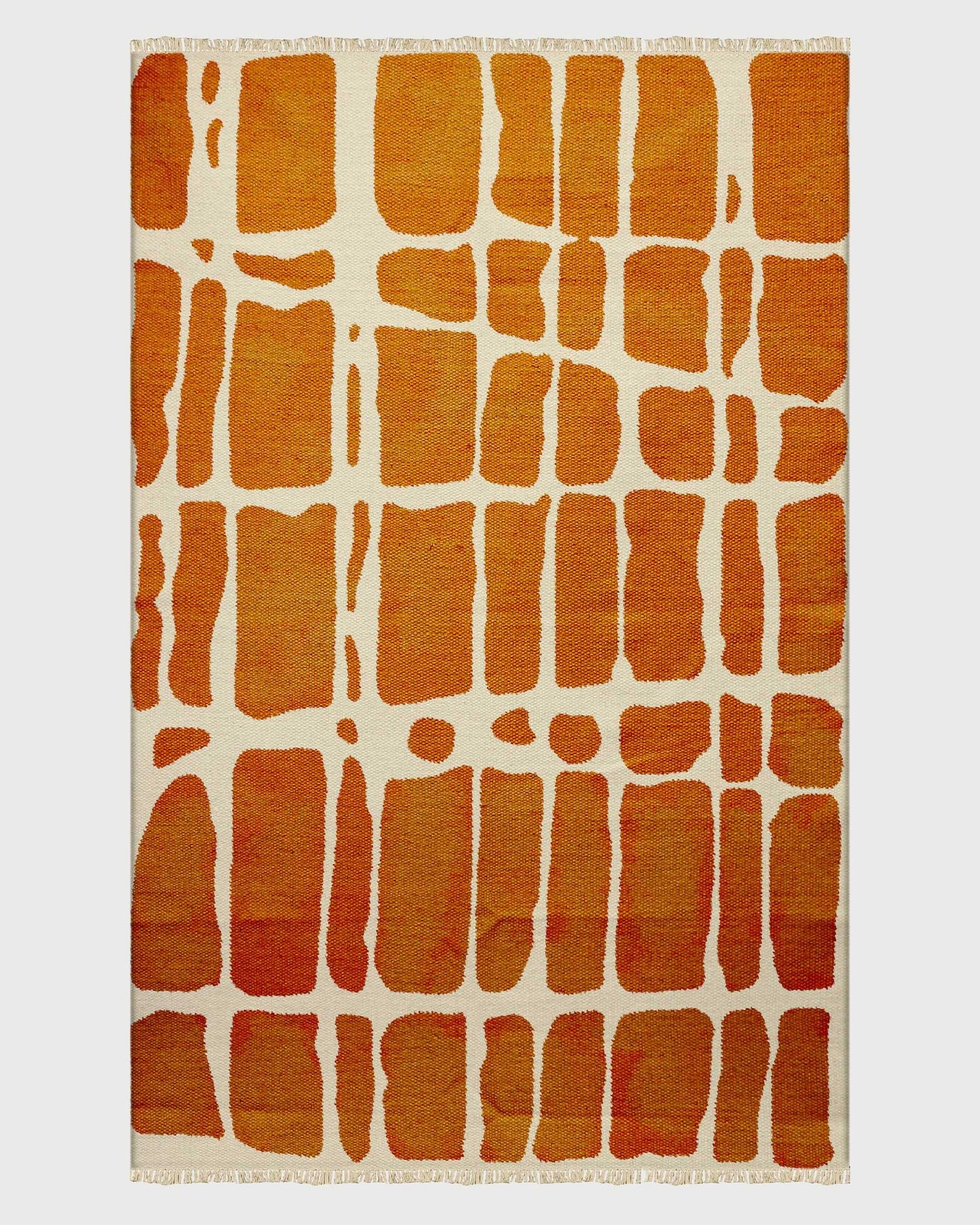 Eco Friendly Orange Cotton Handmade Abstract Modern Area Rug DGP-23 - Indian Rug Store
