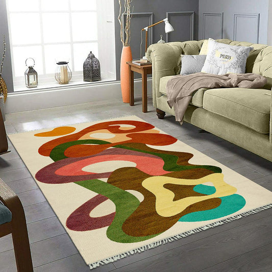 Tappeto da esterno in cotone multicolore lavabile fatto a mano DGP-29 Tappeto da esterno in cotone multicolore lavabile fatto a mano DGP-29