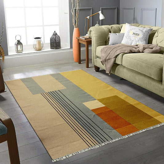 Tappeto moderno astratto multicolore intrecciato a mano in cotone per esterni DGP-37 Tappeto moderno astratto multicolore intrecciato a mano in cotone per esterni DGP-37