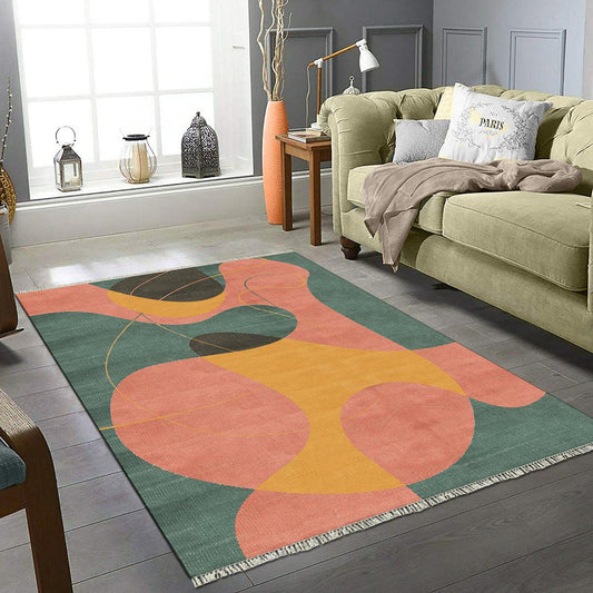 Tappeto da esterno in cotone indiano multicolore con design alla moda DGP-48 Tappeto da esterno in cotone indiano multicolore con design alla moda DGP-48