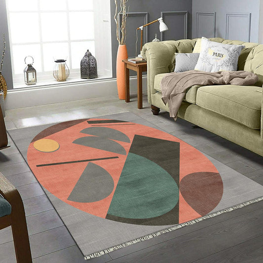 Tappeto in cotone astratto indiano multicolore per la casa, tessuto a mano, DGP-55 Tappeto in cotone astratto indiano multicolore per la casa, tessuto a mano, DGP-55