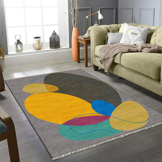 Atractiva alfombra india de algodón multicolor hecha a mano DGP-64 Atractiva alfombra india de algodón multicolor hecha a mano DGP-64