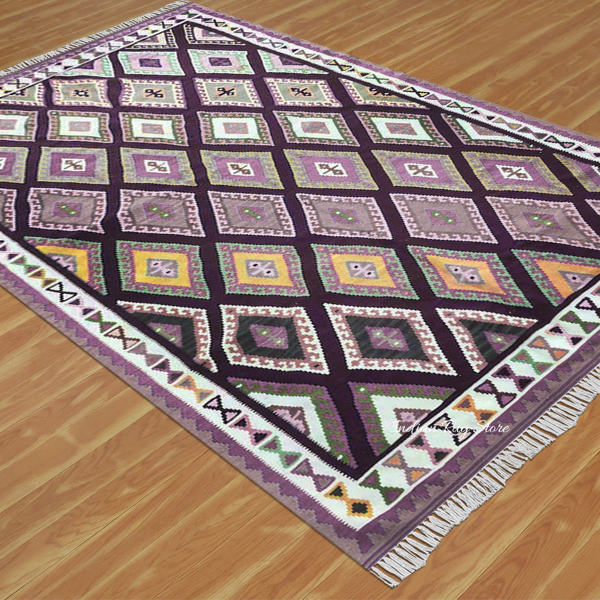 Multicolor Natural Hand Woven Living Room Area Rug - Indian Rug Store Multicolor Natural Hand Woven Living Room Area Rug - Indian Rug Store