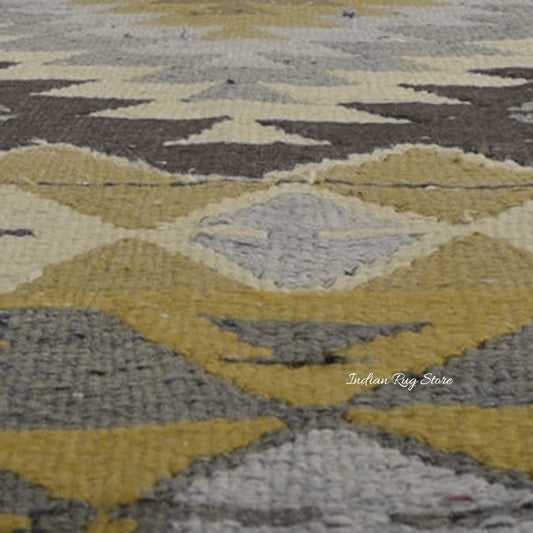 Natural Light Green Hand Woven Wool Hall Rug Natural Light Green Hand Woven Wool Hall Rug