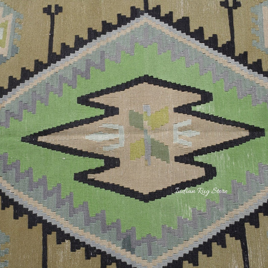 Multicolor Kilim With Black Bordered for Room Area Multicolor Kilim With Black Bordered for Room Area