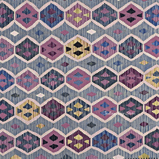 Alfombra de yute y lana tejida a mano con motivos geométricos en color negro y multicolor para la sala de estar Alfombra de yute y lana tejida a mano con motivos geométricos en color negro y multicolor para la sala de estar