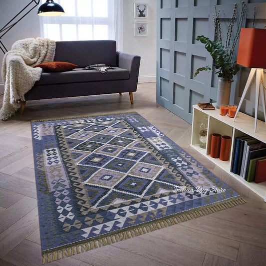 Alfombra de yute tejida a mano en lana multicolor gris para decoración de comedor Alfombra de yute tejida a mano en lana multicolor gris para decoración de comedor