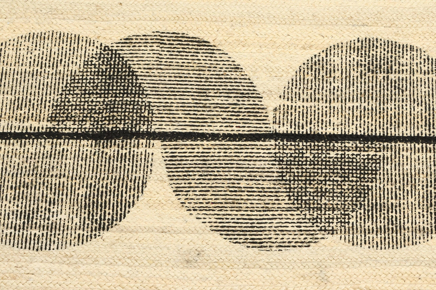 Trendy Hand Block Printed Geometric Beige Black Home Decor Jute Rugs - Indian Rug Store Trendy Hand Block Printed Geometric Beige Black Home Decor Jute Rugs - Indian Rug Store