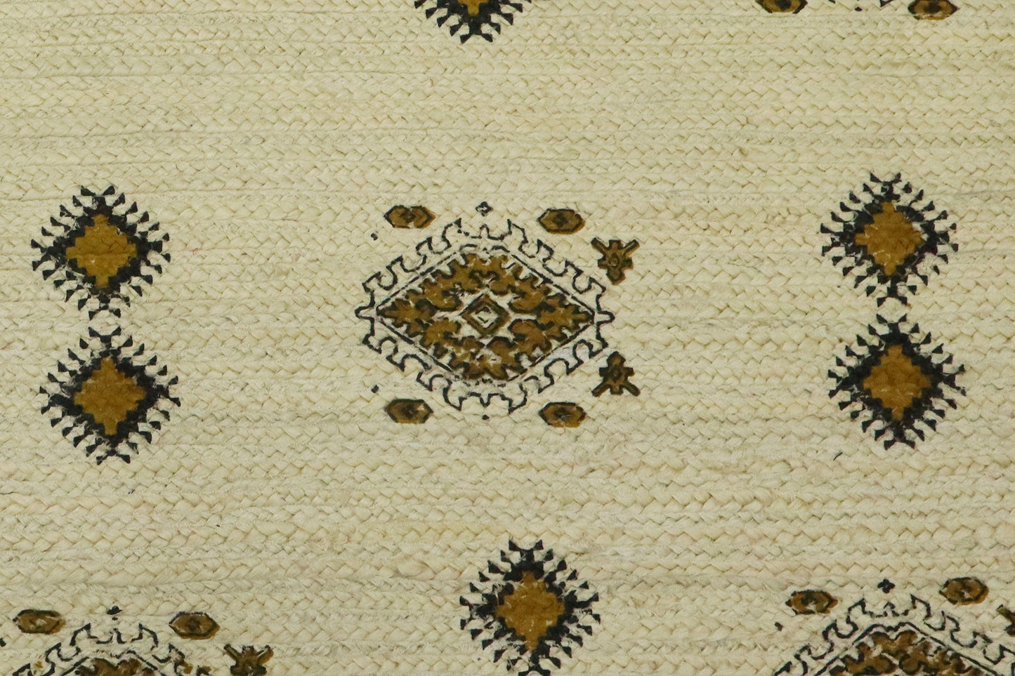 Oriental Hand Block Printed Geometric Beige Brown Entrance Jute Rugs - Indian Rug Store Oriental Hand Block Printed Geometric Beige Brown Entrance Jute Rugs - Indian Rug Store