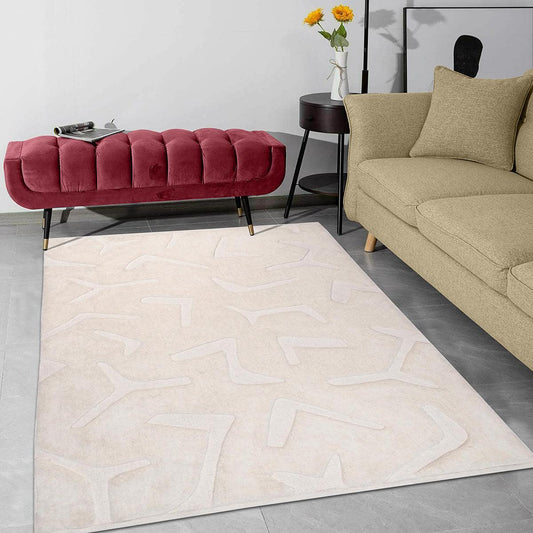 Tappeto bianco in lana per cameretta dei bambini fatto a mano HTM-43 Tappeto bianco in lana per cameretta dei bambini fatto a mano HTM-43