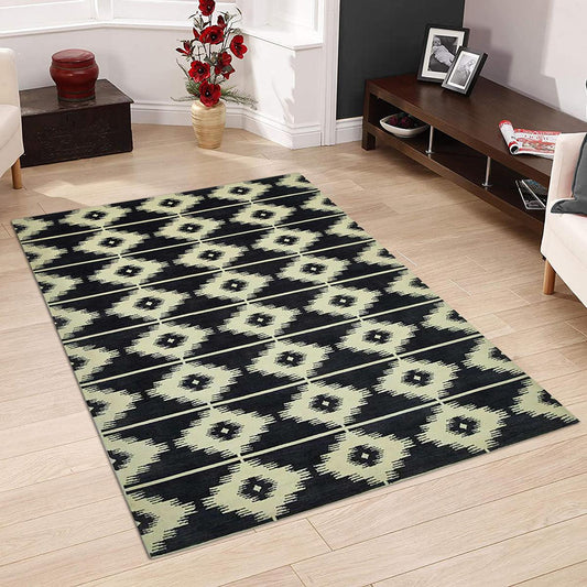 Tappeto in lana blu Sea House annodato a mano HTM-47 Tappeto in lana blu Sea House annodato a mano HTM-47