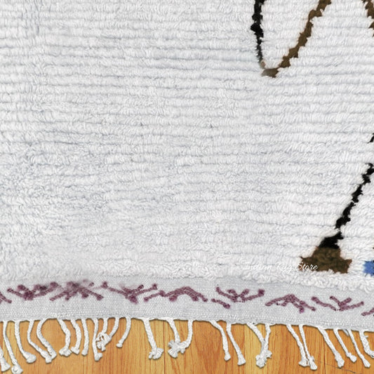 Tappeto per interni blu, ecologico, fatto a mano in stile fattoria Tappeto per interni blu, ecologico, fatto a mano in stile fattoria