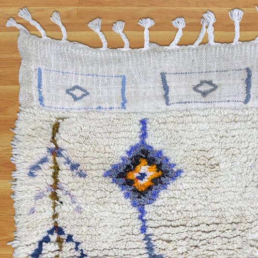 Tappeto per interni blu, ecologico, fatto a mano in stile fattoria Tappeto per interni blu, ecologico, fatto a mano in stile fattoria