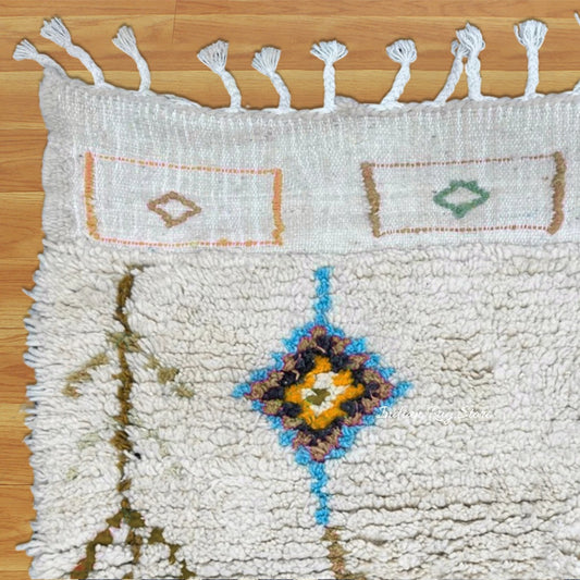 Tappeto per interni blu, ecologico, fatto a mano in stile fattoria Tappeto per interni blu, ecologico, fatto a mano in stile fattoria