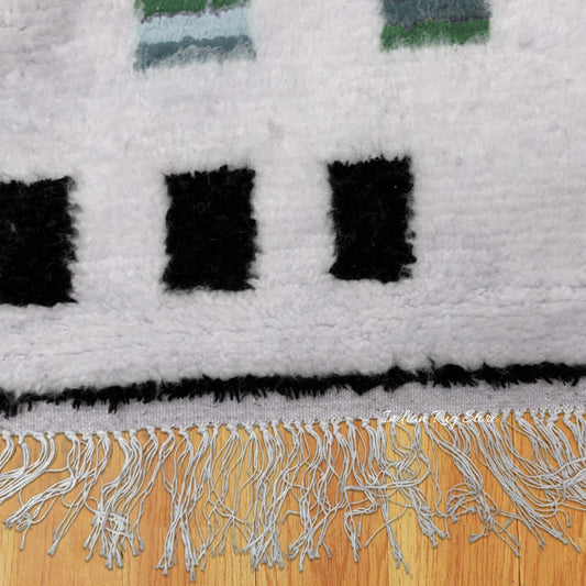 Tappeto per interni blu, ecologico, fatto a mano in stile fattoria Tappeto per interni blu, ecologico, fatto a mano in stile fattoria