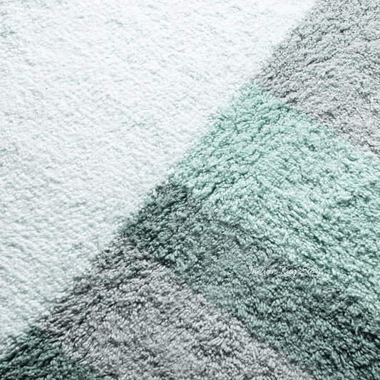 Tappeto per interni blu, ecologico, fatto a mano in stile fattoria Tappeto per interni blu, ecologico, fatto a mano in stile fattoria