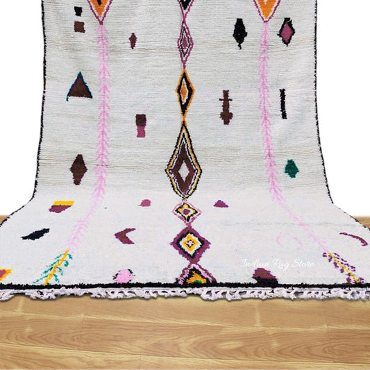 Tappeto per interni blu, ecologico, fatto a mano in stile fattoria Tappeto per interni blu, ecologico, fatto a mano in stile fattoria