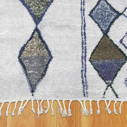 Tappeto per interni blu, ecologico, fatto a mano in stile fattoria Tappeto per interni blu, ecologico, fatto a mano in stile fattoria