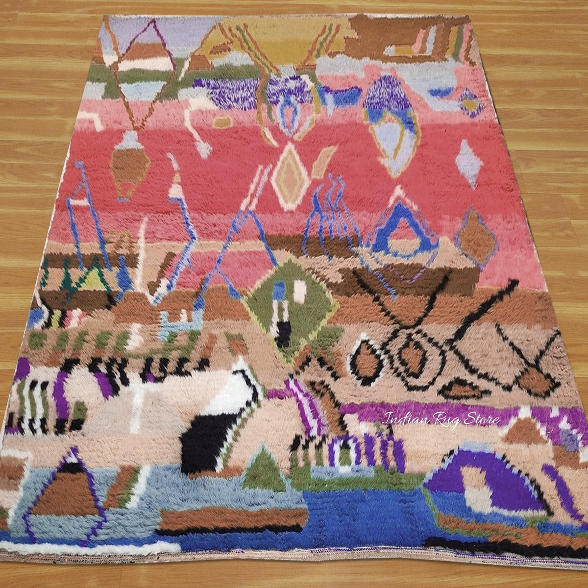 Textured Design Hand Tufted Red and Brown Color Area Rug - Indian Rug Store Textured Design Hand Tufted Red and Brown Color Area Rug - Indian Rug Store