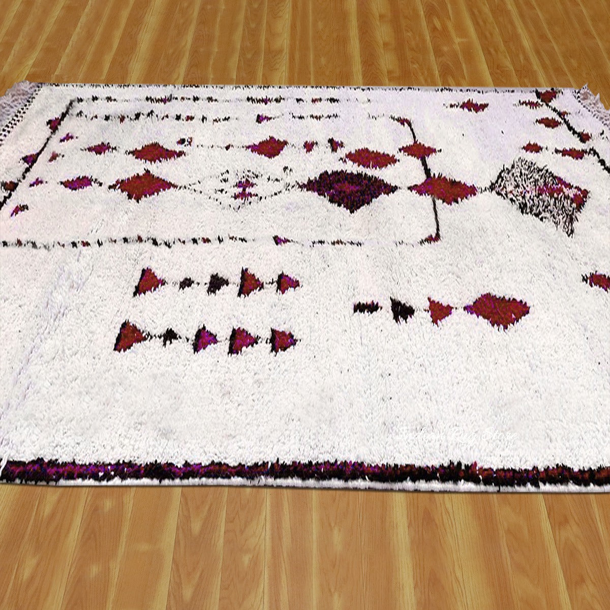 Diamond Textured Hand Tufted Red and Brown Color Area Rug - Indian Rug Store Diamond Textured Hand Tufted Red and Brown Color Area Rug - Indian Rug Store