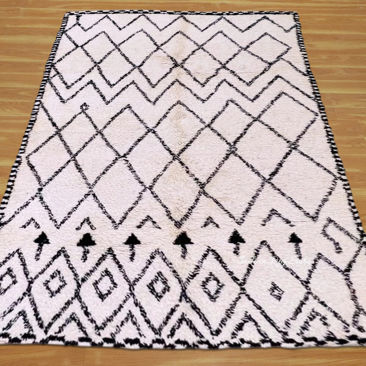 Dotted Diamond Textured Hand Tufted Area Rug - Indian Rug Store Dotted Diamond Textured Hand Tufted Area Rug - Indian Rug Store