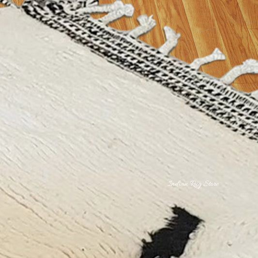 Tappeto per interni blu, ecologico, fatto a mano in stile fattoria Tappeto per interni blu, ecologico, fatto a mano in stile fattoria