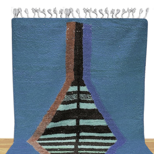 Tappeto da soggiorno multicolore in lana fatto a mano Tappeto da soggiorno multicolore in lana fatto a mano