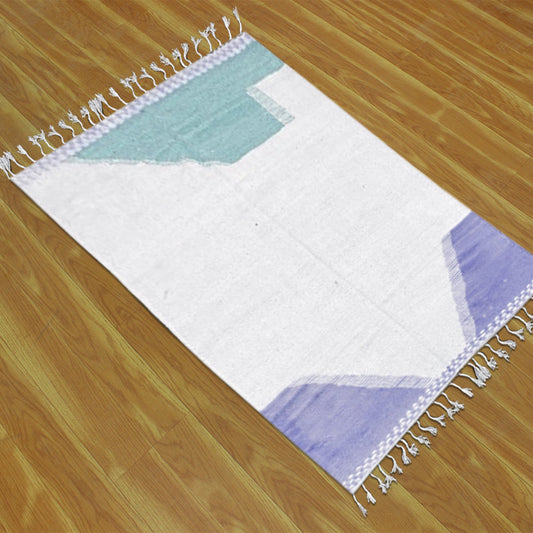 Tappeto da soggiorno multicolore grigio in lana indiana annodato a mano Tappeto da soggiorno multicolore grigio in lana indiana annodato a mano