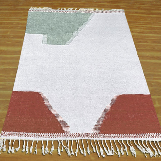 Tappeto per la casa alla moda grigio bianco in lana indiana annodato a mano Tappeto per la casa alla moda grigio bianco in lana indiana annodato a mano