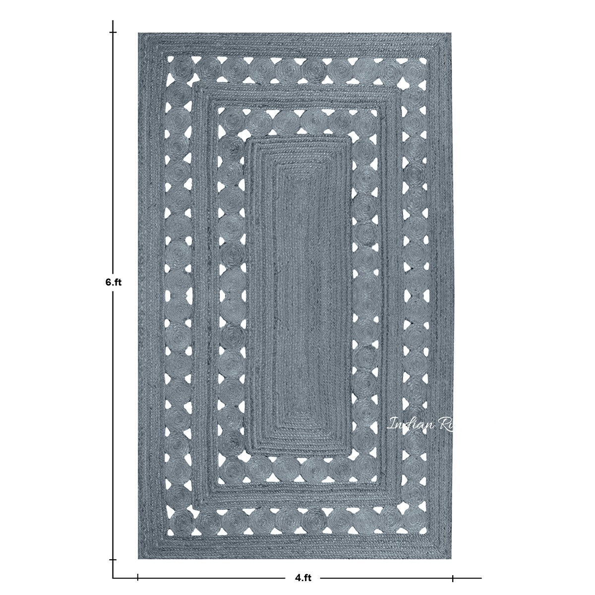 Traditional Rectangle Grey Hand Braided Outdoor Decor Jute Rug - Indian Rug Store Traditional Rectangle Grey Hand Braided Outdoor Decor Jute Rug - Indian Rug Store