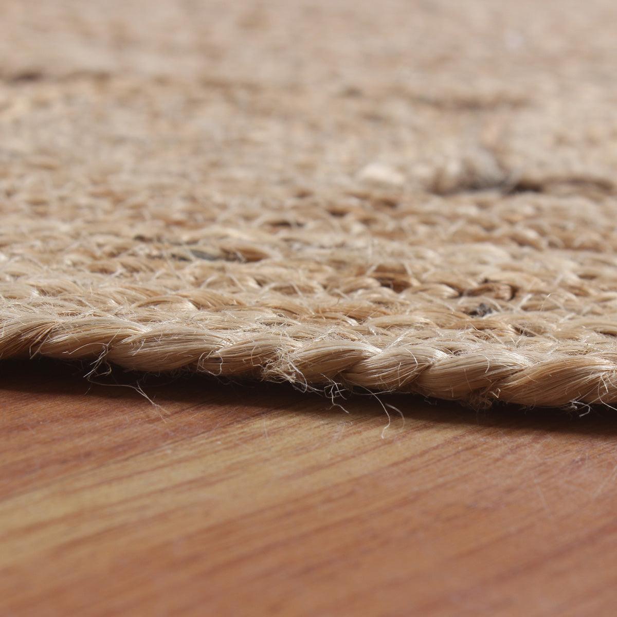 Geometric Beige Round Hallway Decor Hand Braided Jute Rug - Indian Rug Store Geometric Beige Round Hallway Decor Hand Braided Jute Rug - Indian Rug Store